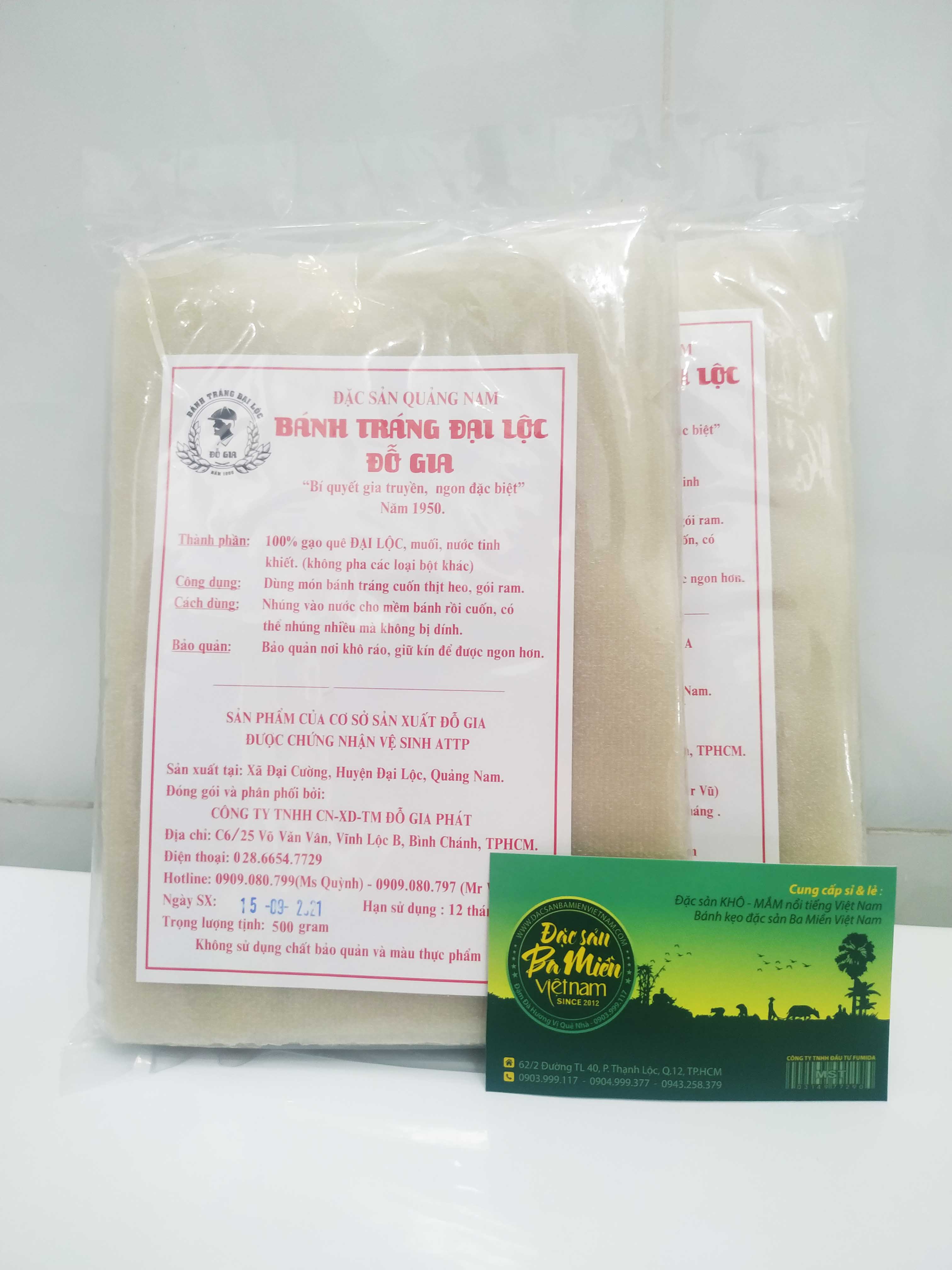 Bánh tráng Đại Lộc - Đặc sản Quảng Nam - Túi 500g 
