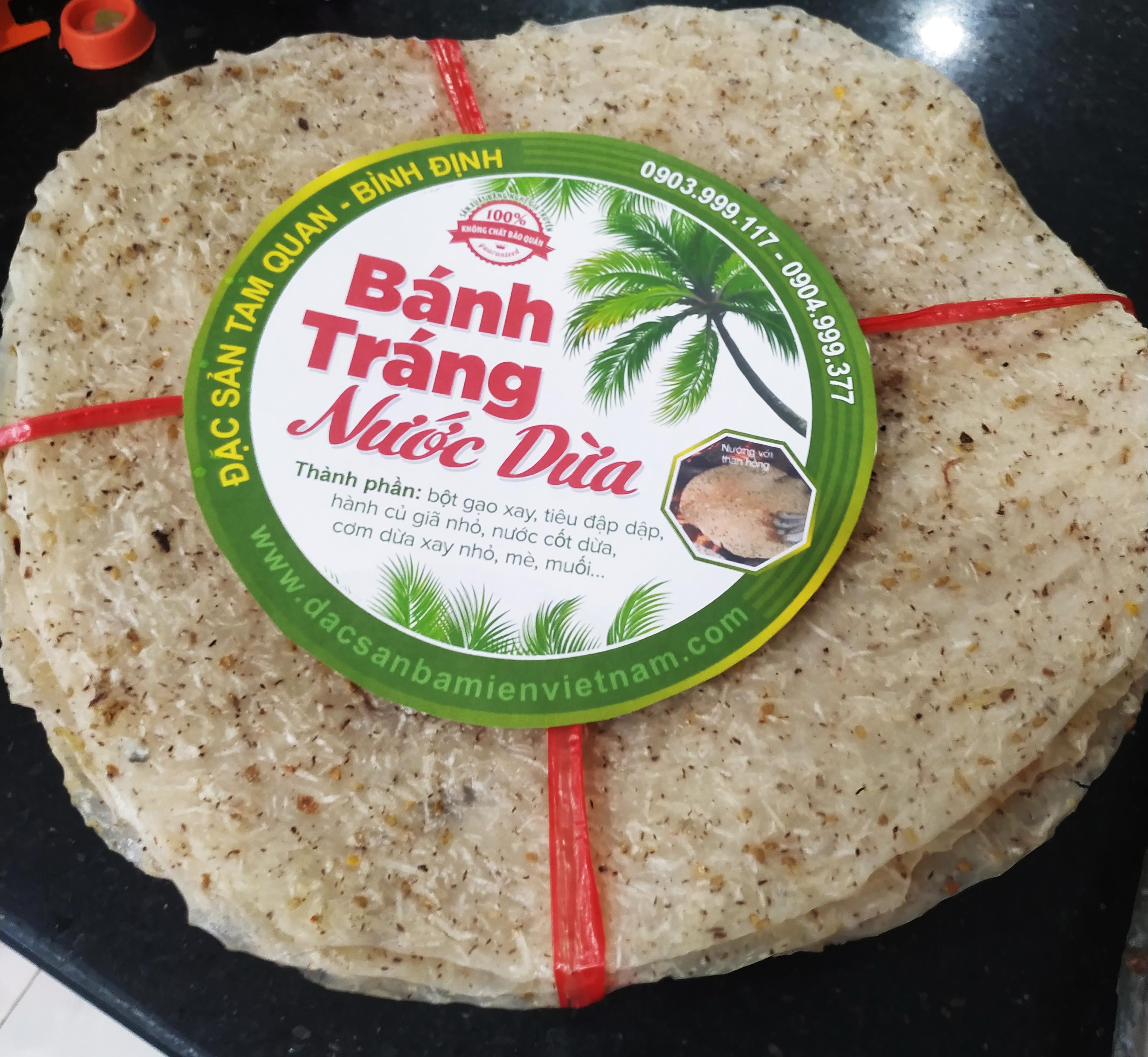 Bánh tráng nước cốt dừa Tam Quan Bình Định